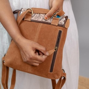 Premium 100% sac à dos en cuir véritable femmes collège et nuit petit sac à dos pour adolescentes couleur marron sacs à dos pour femmes - Product Image 4