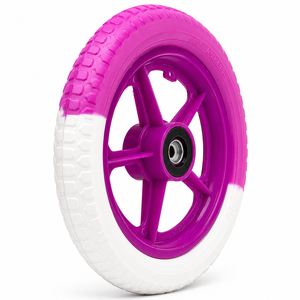 Rueda de plástico roja y blanca de 12 pulgadas para bicicleta de equilibrio para niños de 2 a 5 años, uso en exteriores - Product Image 3
