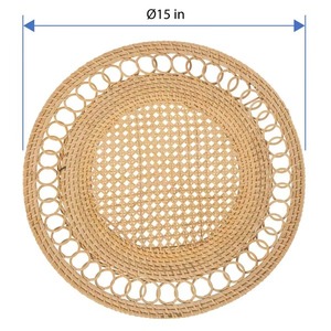 Assiettes de présentation en rotin et sets de table en jute faits main, qualité standard créative, forme et taille personnalisées pour événements - Product Image 4