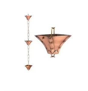 Traditional <b>Copper</b> Rain Chain Cone Hanging <b>Ornament</b> Handmade Polished Traditional Garden Decoration Outdoor Use - Product Image 2