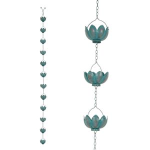 Chaîne de pluie décorative vintage très vendue, durable, pour jardin, ornement suspendu, en métal rustique, gouttes d'eau de pluie - Product Image 4