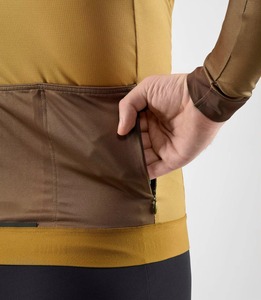 Maillot de cyclisme personnalisé moutarde à manches longues, fermeture éclair intégrale, léger, respirant, avec empiècements en mesh, pour le cyclisme sur route, vêtements de sport d'équipe - Product Image 5