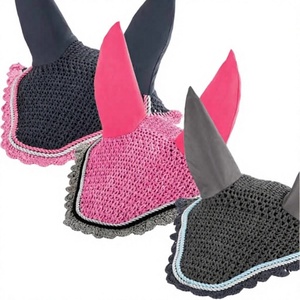 Protector de Orejas para Caballo, Velo Antimoscas, Transpirable, de Algodón, Tejido a Crochet, Silenciador de Ruido, Equipo de Equitación - Product Image 3