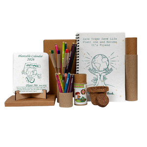 Pack promotionnel d'entreprise le plus vendu : Stylo, crayon, carnet et potli plantables – Cadeau promotionnel spécial Journée de la Terre - Product Image 2