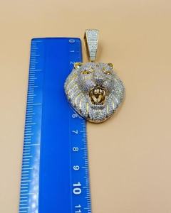 Colgante de Cabeza de León con Incrustaciones de Diamantes, Plata 925, Estilo HipHop, Colgante de Moda para Hombre, Pasa el Test de Diamantes - Product Image 3