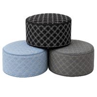 Set 3 Topi Namaz Pria Premium Katun, Topi Doa Muslim Lembut dan Bernapas, Topi Kepala Islami Bordir Taqiyah Kufi