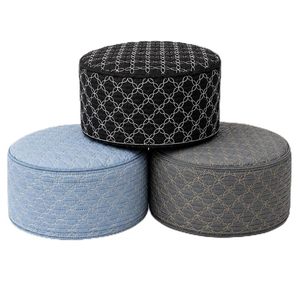 Ensemble de 3 bonnets de prière musulmans en coton premium pour hommes – Doux, respirant, brodé (Taqiyah Kufi) - Product Image 1