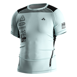 T-shirt de sport athlétique pour homme, coupe ajustée, compression, manches longues, spandex/polyester, séchage rapide, course à pied, gym, fitness - Product Image 1