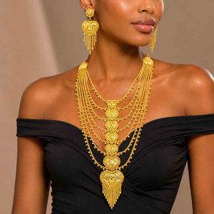 Parure de bijoux de mariée turque lourde et longue, style Dubaï, en or micronisé 14K, 18K, 24K, design traditionnel, vente en gros - Product Image 3