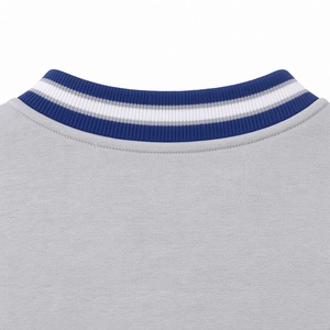 PBS <b>White</b> Letter Chenille Crewneck <b>Sweatshirt</b> with Kangaroo Pocket Striped Ribbed Trim Long Sleeve Casual Fleece Pullover <b>men</b> - Product Image 5