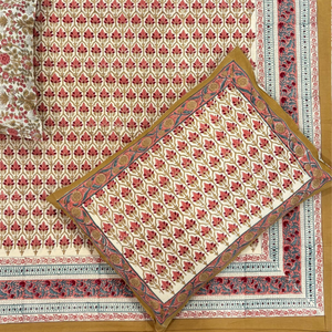 Jaipur Hand Block Printed Floral <b>King</b> <b>Size</b> Flat Bed <b>Sheet</b> 100% Cotton Classic Style Soft Skin Friendly Durable Eco-Friendly - Product Image 1