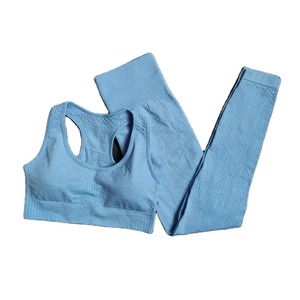 Conjunto de Yoga sin Costuras de Secado Rápido para Mujer, Talla Grande, Sujetador Deportivo Reversible, Leggings Transpirables, Ecológicos, Antibacterianos, Deportivos - Product Image 3