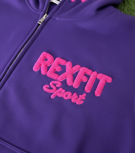 Sweat à capuche zippé Rexfit Sports Premium Streetwear délavé à l'acide, en tissu épais, brodé et imprimé, OEM ODM - Product Image 5