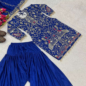Nuevo Salwar Kameez Tradicional de Diseñador para Fiestas, con Bordado Pesado, Lentejuelas, Manga Larga, Dupatta de Crepé Natural, Envío Rápido - Product Image 1