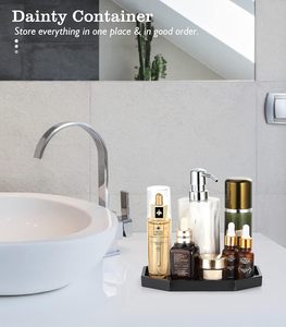 Bandeja de resina para baño, joyería, anillos, pequeña bandeja octogonal para perfumes, para tocador, encimera, bandeja decorativa para velas, bandeja para cocina - Product Image 3