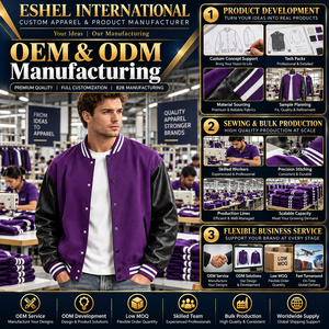 Veste de baseball pour homme personnalisée, couleur violette et noire, blocs de couleur, boutons pression, prix bas, vente en gros, personnalisation OEM - Product Image 2
