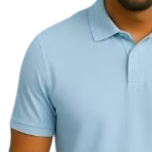 เสื้อโปโลปักลายสีฟ้าสำหรับผู้ชาย แขนสั้นลำลอง ชุดยูนิฟอร์มธุรกิจประจำวัน เสื้อผ้าไลฟ์สไตล์ที่สวมใส่สบาย - Product Image 3