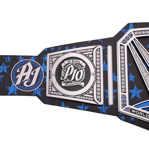 AJ Styles 10th Anniversary Signatures Series Championship Wrestling Leather Title Belt 50 Inches Zinc Metal Plates - Product Image 2