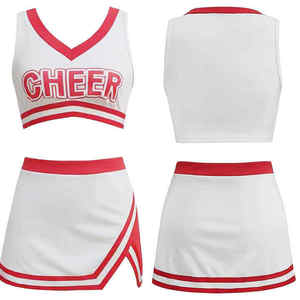 Ensembles d'uniformes de cheerleading personnalisés avec logo par transfert thermique, style personnalisé, chemises de cheerleading pour femmes - Product Image 4