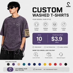 T-shirt surdimensionné personnalisé délavé à l'acide, style vintage usé, streetwear, vente en gros fabricant - Product Image 2