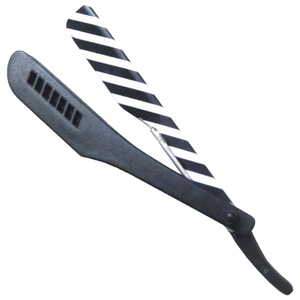 Navaja de Afeitar Recta con Mango de Plástico Blanco y Negro al por Mayor, Marca Privada, Herramientas de Afeitado para Barba, Uso Profesional, Proveedor OEM - Product Image 1