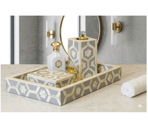 Premium Arabic Wood and Metal Incense Bakhoor Set Home Decor burner Wooden Tray & Box Bukhoor Set for Ramadan Gift From India - Product Image 1