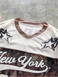 White Camo Number 22 Mesh T-Shirt Short Sleeve Crew Neck Unisex Breathable Casual Sport Style All Seasons Wear - Product Image 3