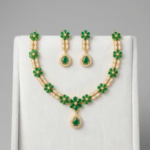 <b>Indian</b> Bridal Imitation Pearl Necklace Wholesale Kundan Pearl Wedding <b>Jewelry</b> Traditional Luxury Necklace <b>Set</b> for Women - Product Image 4