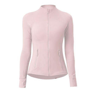 Chaqueta deportiva con cremallera para mujer, con bolsillo, manga larga, corte ajustado, para fitness, yoga y gimnasio. - Product Image 4