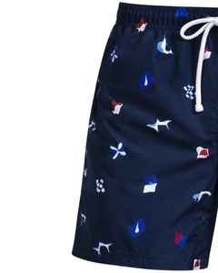 Shorts de bain pour hommes, imprimés, style été, motif à pois imperméable, sublimation, 1 pièce, logo personnalisable sur le devant - Product Image 3