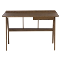 Bureau d'étude moderne en bois massif durable avec dossier surélevé et tiroir simple asymétrique pour bureau à domicile et salle d'étude, facile à nettoyer