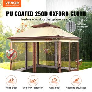 Gazebo Plegable de 11 x 11 Pies para 8-10 Personas, Estructura Metálica y Tela Oxford 250D con Revestimiento de PU, con Mosquitera - Product Image 2