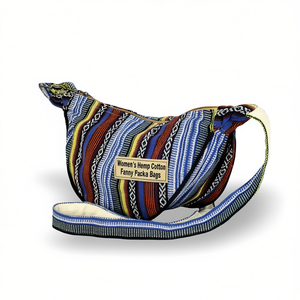 Sac banane bohème en chanvre et coton pour femme avec fermeture éclair et fonction antivol pour le voyage - Product Image 2