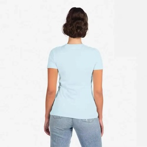 Camiseta de Algodón 100% Personalizada al por Mayor con el Logotipo de su Marca, Camiseta Lisa para Mujer, Camisetas Casuales para Mujer - Product Image 4