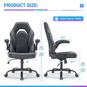 Silla de Juego Ergonómica con Reposabrazos Ajustables de Cuero PU Abatibles para Oficina, Hogar y Videojuegos, Excelente Idea de Regalo de Muebles para Navidad - Product Image 4