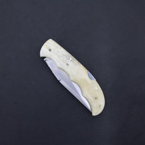 Couteau de chasse à lame pointue, lame en acier inoxydable d'épaisseur 0,6 mm, bord droit, manche en ivoire, couteau pliant à lame unique - Product Image 6