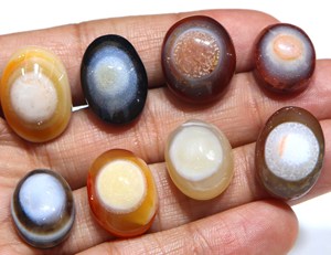 พลอยอาเกตสุลเลมานีหลากสีทรงรีแบบเรียบสำหรับทำเครื่องประดับ - Product Image 5