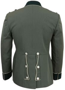 <b>Men's</b> Uniform Fleece Overcoat Breathable Durable Custom Eco-Friendly 100% Wool White Piping WW2 German M35 Tunic - Product Image 4