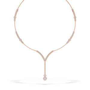 Collier élégant en diamant naturel taille ronde avec certification IGI, chaînes en or blanc/rose/jaune, bijoux de luxe pour femmes, Inde - Product Image 2