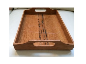 Bandeja rectangular de madera de mango hecha a mano para servir comida y bebidas, construcción duradera, acabado liso. - Product Image 1