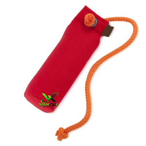 VANTEX SPORTS Fausse-vieuse d'entraînement légère et simple en toile rouge pour chiens et chats avec poignée en corde orange, jouet réutilisable pour animaux de compagnie toutes saisons - Product Image 1