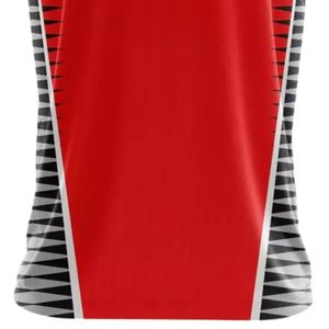 Maillot de basket personnalisé rouge, noir et gris, sans manches, séchage rapide, uniforme d'équipe, respirant, anti-humidité, vêtements de sport OEM - Product Image 6