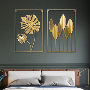 Modern Nordic Metal Monstera Leaf Wall Decor <b>Framed</b> Botanical Wall Hanging Art for Luxury Home Office and Hotel Interiors - Product Image 3