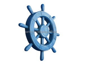 พวงมาลัยเรือไม้พรีเมี่ยมออกแบบงานฝีมือ8ซี่สีฟ้าทะเลตกแต่งผนังงานฝีมือเทคนิคงานฝีมือ - Product Image 2