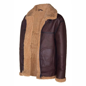 New Trending Genuine Leather <b>Sheepskin</b> Men's Fur Lining Waterproof Breathable Winter Bomber <b>Jacket</b> - Product Image 2
