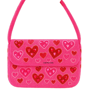 Sac à bandoulière pour femme, style bohème indien, avec chaînes de perles et de cristaux, fait main, de luxe, portable, avec rabat à ressort et broderie logo - Product Image 1