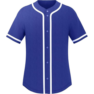 Maillot de baseball bleu roi classique, vierge, en maille polyester à séchage rapide, pour les matchs de ligue et les tenues décontractées - Product Image 1