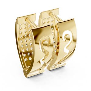 Pendientes de Aro Huggie de Oro Amarillo de 18K con Diamantes Cultivados en Laboratorio de Varias Hileras, 0.54ct, Diseño Moderno para Mujer - Product Image 4