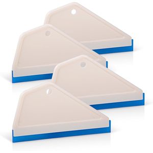 Set di 4 Raschietti Bianchi per Auto, Casa, Cucina, Bagno, Doccia, Finestre e Specchi con Lame in Silicone Blu - Product Image 1