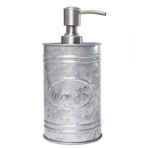 Galvanized Metal <b>Soap</b> Dispenser With Pump <b>Wash</b> Embossed Oval Design Bathroom Use for Modern Bathrooms Homes & Hotels Cleaner Use - Product Image 1